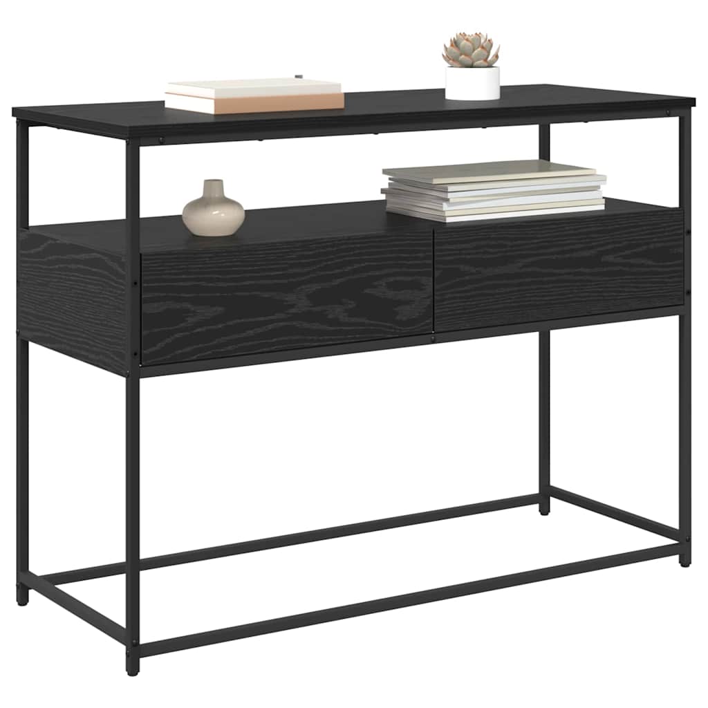vidaXL Console Table Black Oak 100 x 40 x 75 cm Engineered Wood