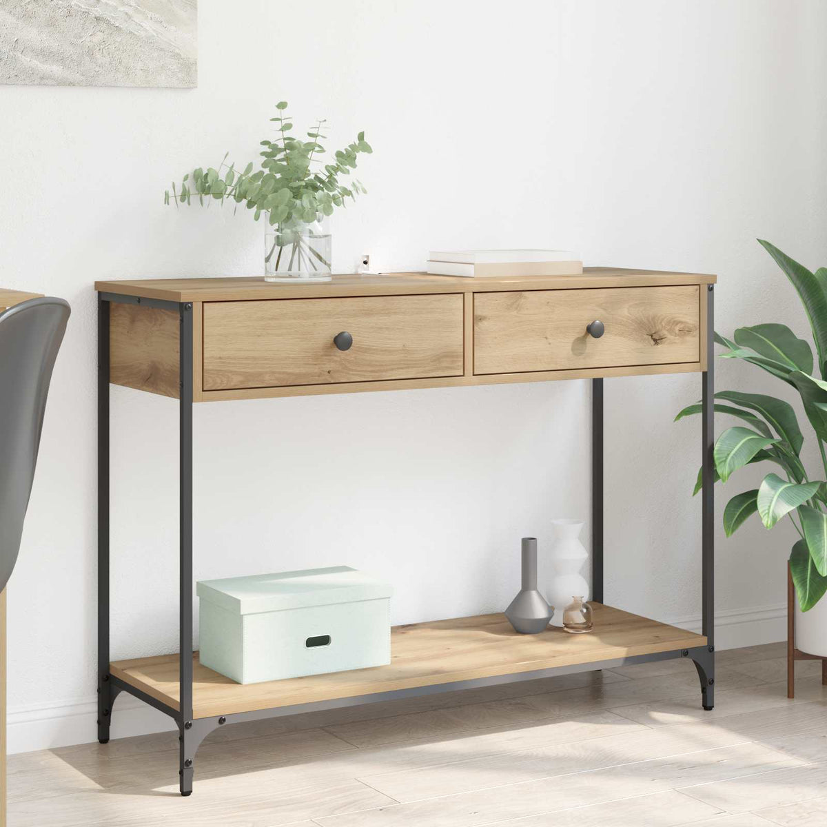vidaXL Console Table Artisan Oak 100 x 34.5 x 75 cm Engineered Wood