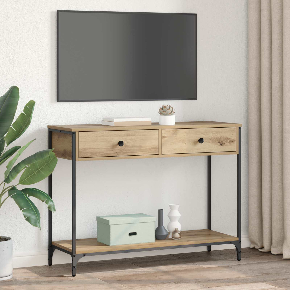 vidaXL Console Table Artisan Oak 100 x 34.5 x 75 cm Engineered Wood