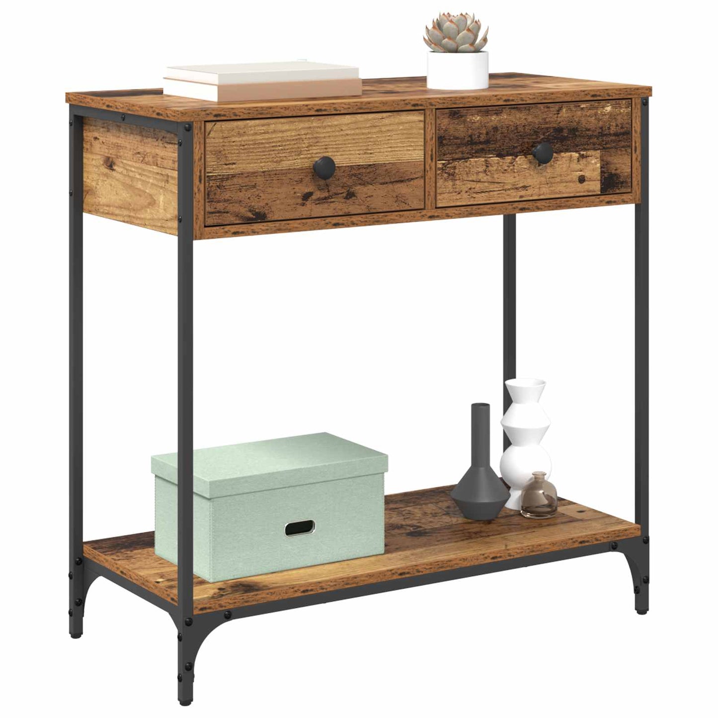 vidaXL Console Table Old Wood 75 x 34.5 x 75 cm Engineered Wood