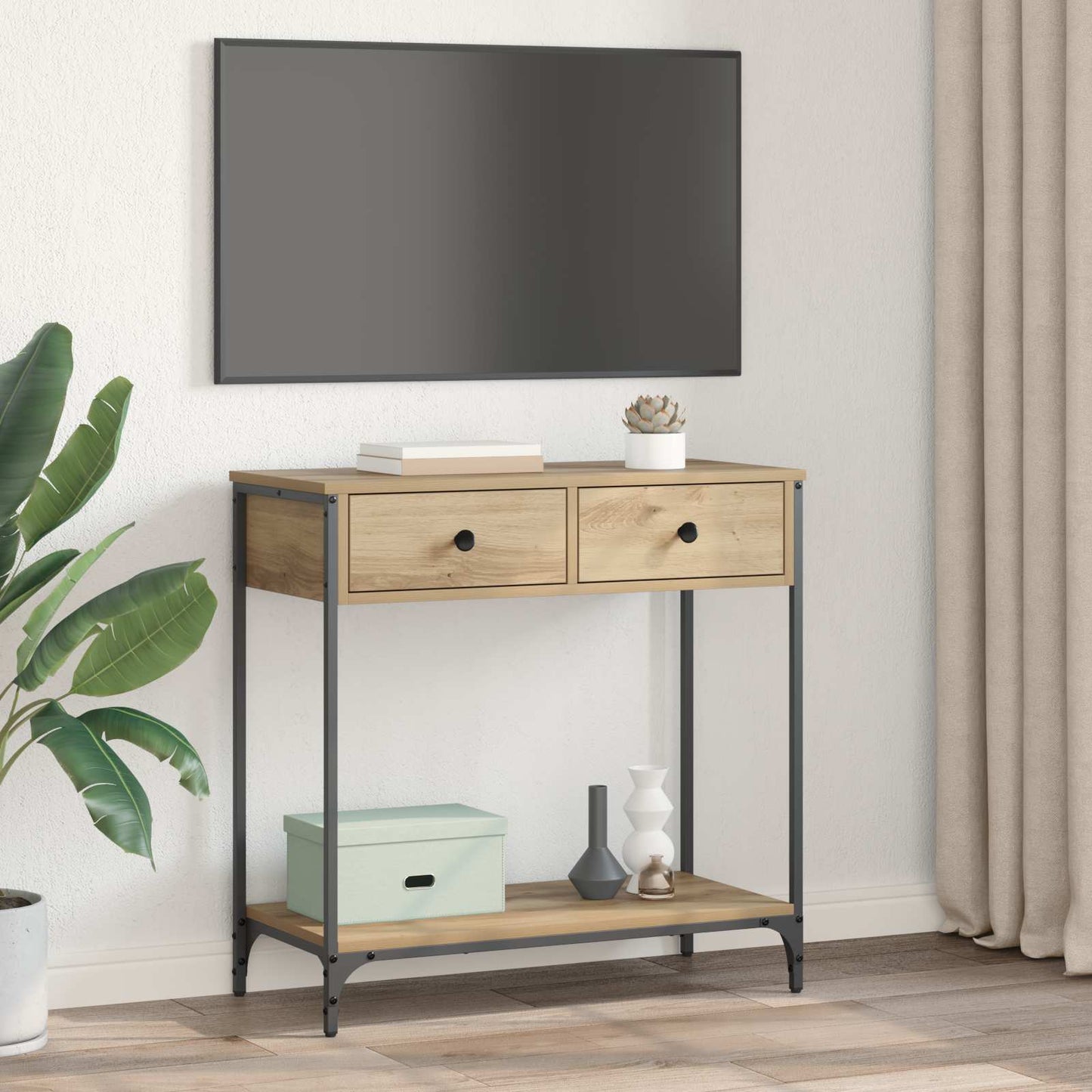 vidaXL Console Table Artisan Oak 75 x 34.5 x 75 cm Engineered Wood