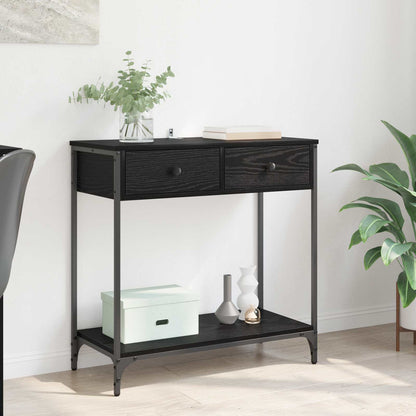 vidaXL Console Table Black Oak 75 x 34.5 x 75 cm Engineered Wood
