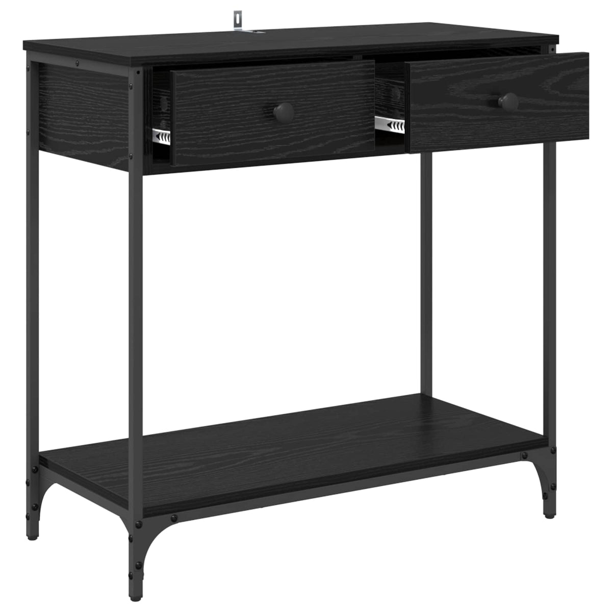 vidaXL Console Table Black Oak 75 x 34.5 x 75 cm Engineered Wood
