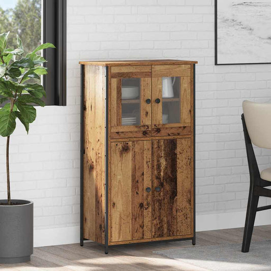 vidaXL Highboard Old Wood 62 x 32 x 106.5 cm Engineered Wood