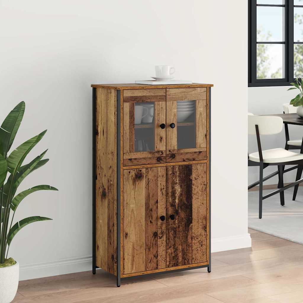 vidaXL Highboard Old Wood 62 x 32 x 106.5 cm Engineered Wood