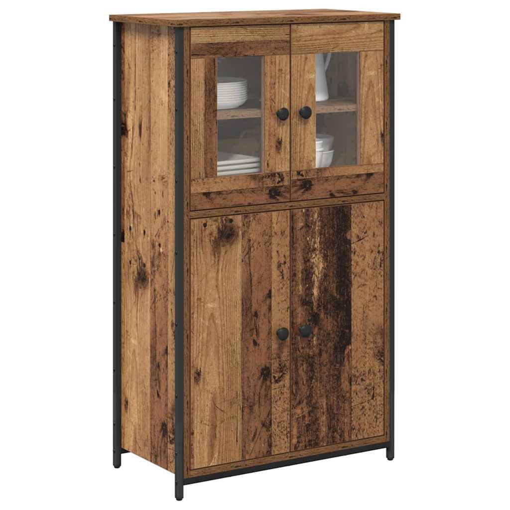 vidaXL Highboard Old Wood 62 x 32 x 106.5 cm Engineered Wood