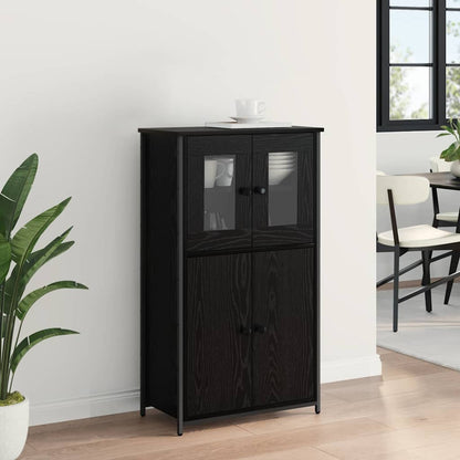 vidaXL Highboard Black Oak 62 x 32 x 106.5 cm Engineered Wood