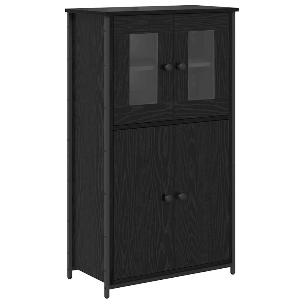 vidaXL Highboard Black Oak 62 x 32 x 106.5 cm Engineered Wood