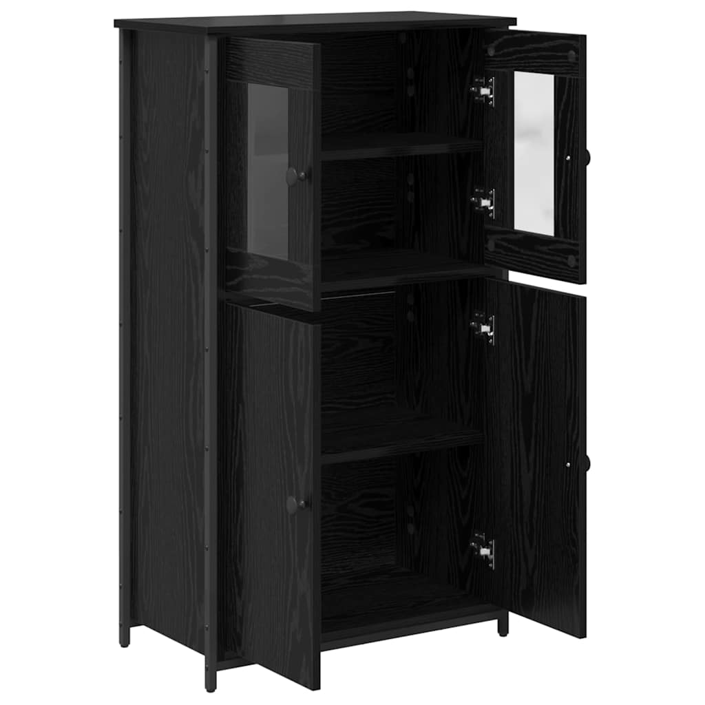 vidaXL Highboard Black Oak 62 x 32 x 106.5 cm Engineered Wood