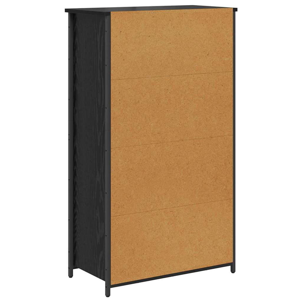 vidaXL Highboard Black Oak 62 x 32 x 106.5 cm Engineered Wood