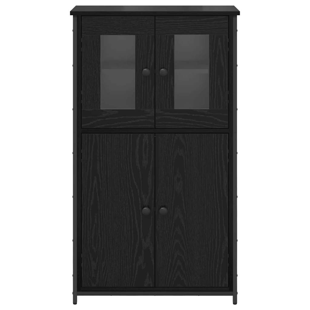 vidaXL Highboard Black Oak 62 x 32 x 106.5 cm Engineered Wood