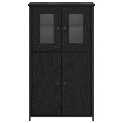 vidaXL Highboard Black Oak 62 x 32 x 106.5 cm Engineered Wood