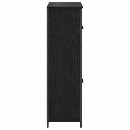 vidaXL Highboard Black Oak 62 x 32 x 106.5 cm Engineered Wood