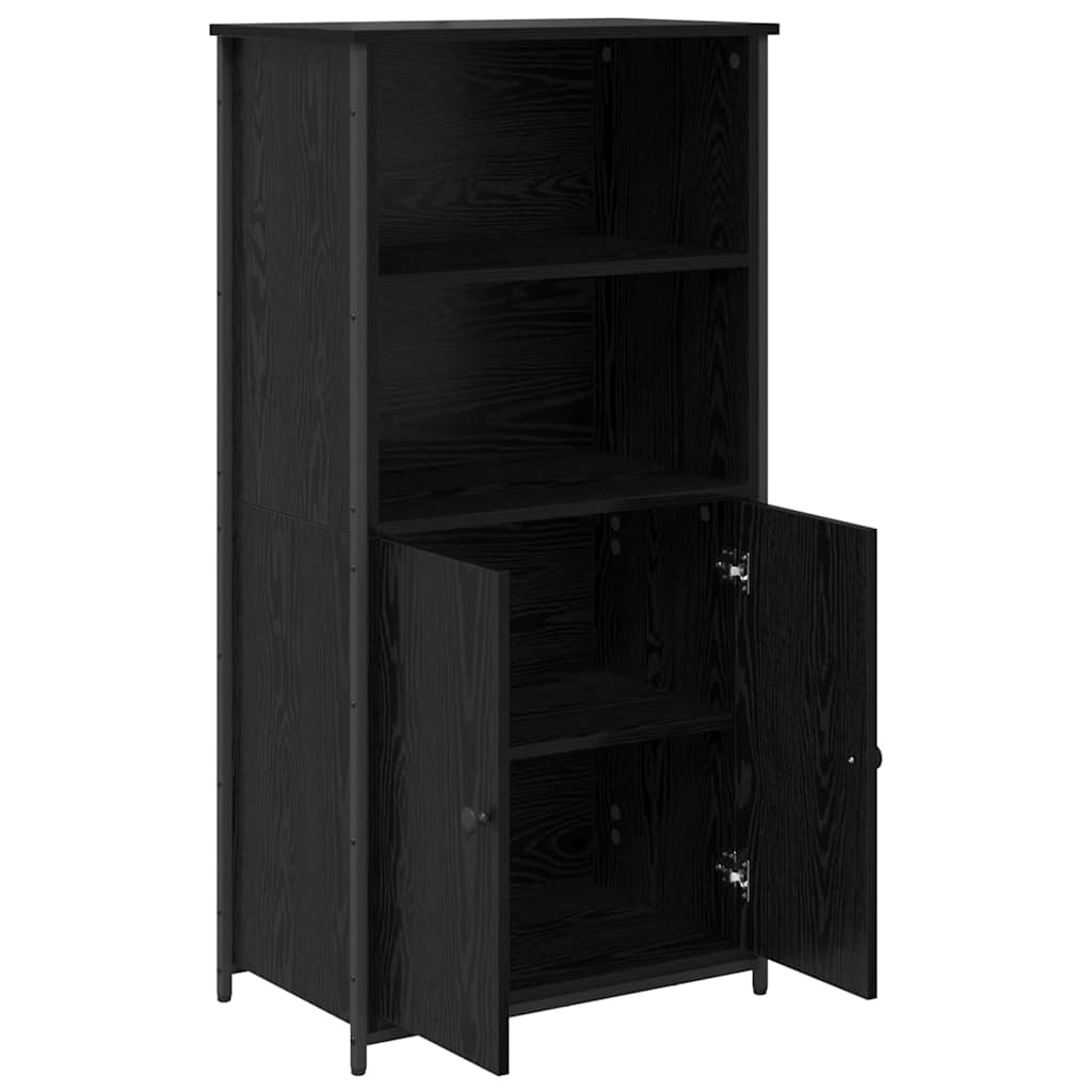 vidaXL Highboard Black Oak 62 x 36 x 121.5 cm Engineered Wood