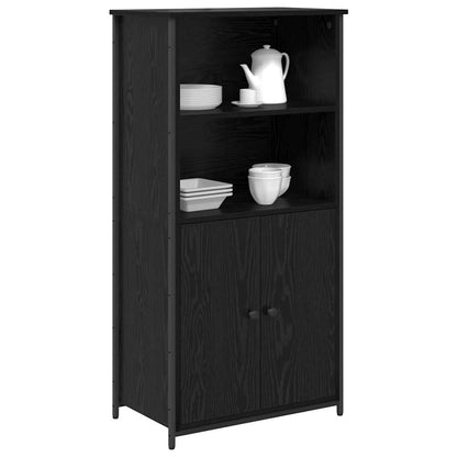 vidaXL Highboard Black Oak 62 x 36 x 121.5 cm Engineered Wood