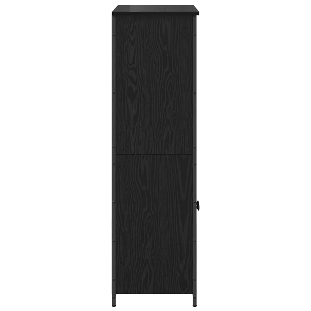 vidaXL Highboard Black Oak 62 x 36 x 121.5 cm Engineered Wood