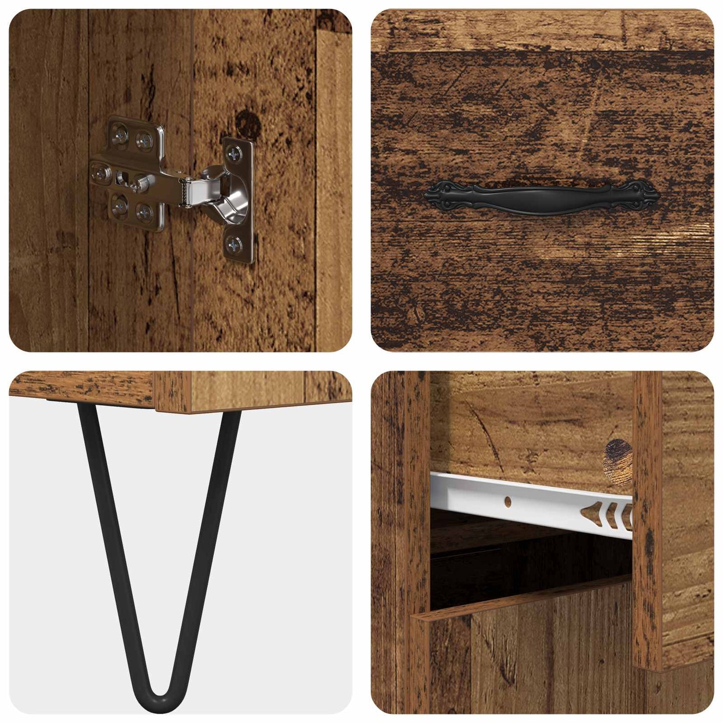 vidaXL Sideboard Old Wood 69.5 x 34 x 90 cm Engineered Wood
