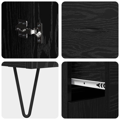 vidaXL Sideboard Black Oak 69.5 x 34 x 90 cm Engineered Wood
