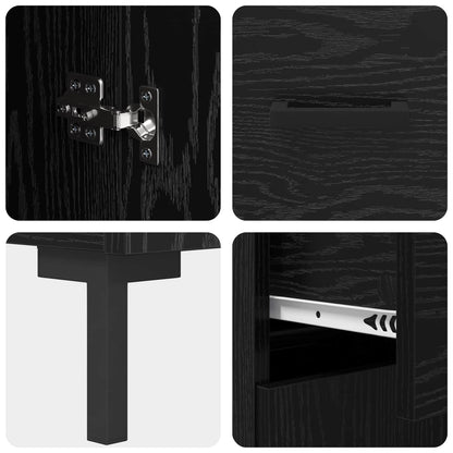 vidaXL Sideboard Black Oak 69.5 x 34 x 90 cm Engineered Wood