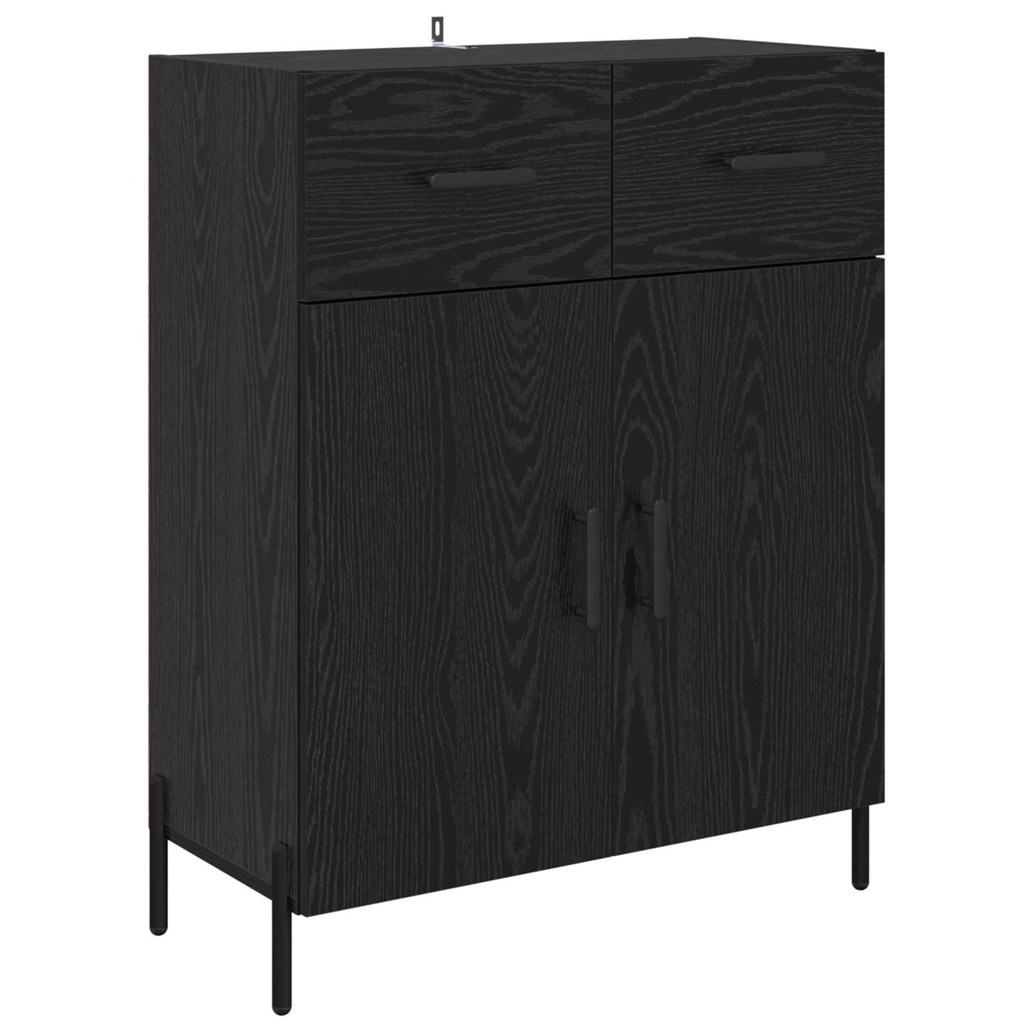vidaXL Sideboard Black Oak 69.5 x 34 x 90 cm Engineered Wood