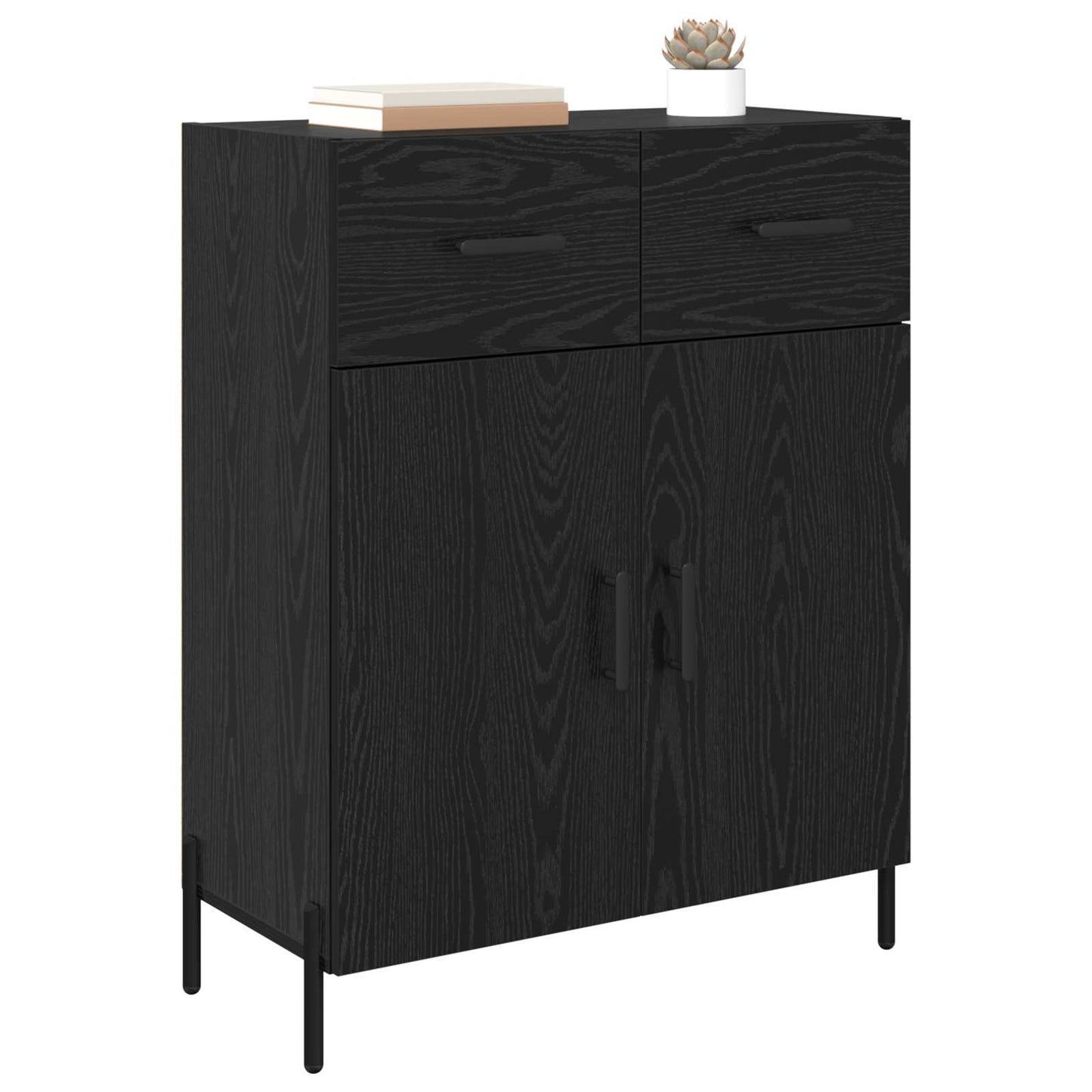 vidaXL Sideboard Black Oak 69.5 x 34 x 90 cm Engineered Wood