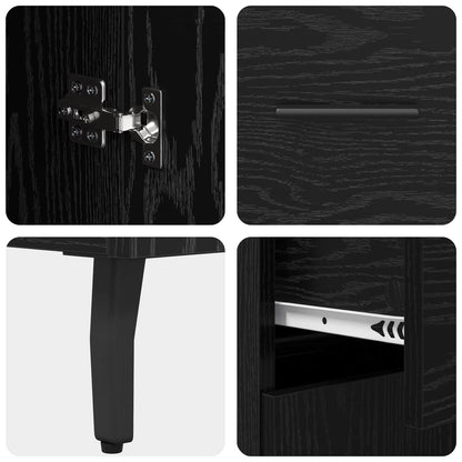 vidaXL Sideboard Black Oak 69.5 x 34 x 90 cm Engineered Wood