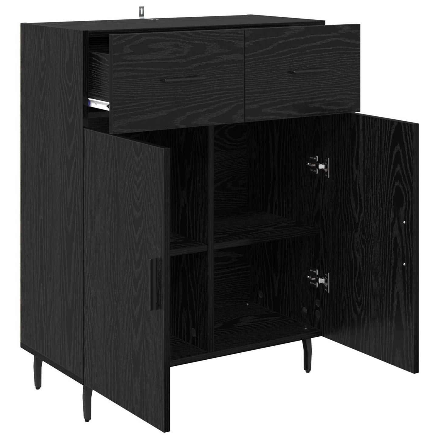 vidaXL Sideboard Black Oak 69.5 x 34 x 90 cm Engineered Wood
