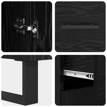 vidaXL Sideboard Black Oak 69.5 x 34 x 90 cm Engineered Wood