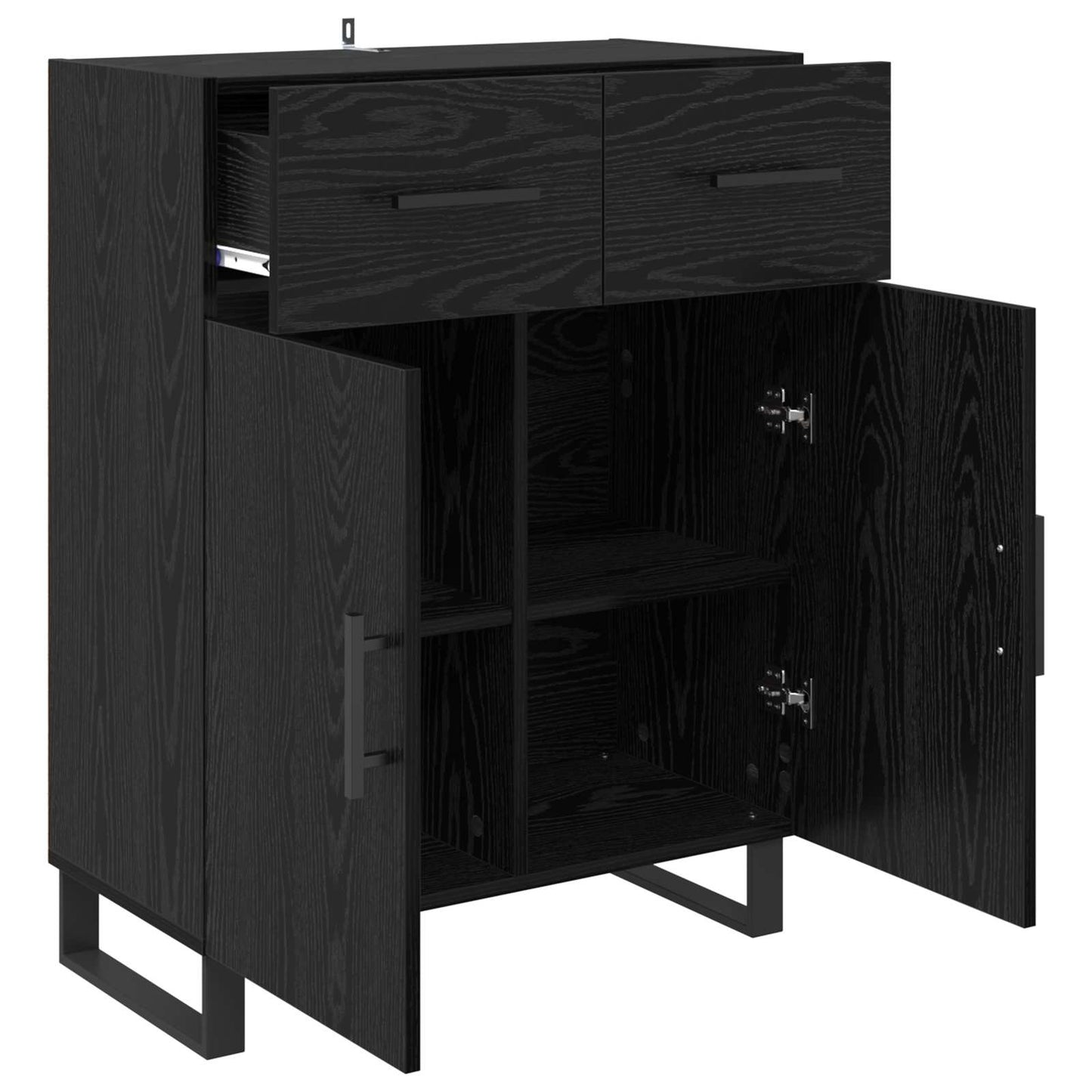 vidaXL Sideboard Black Oak 69.5 x 34 x 90 cm Engineered Wood