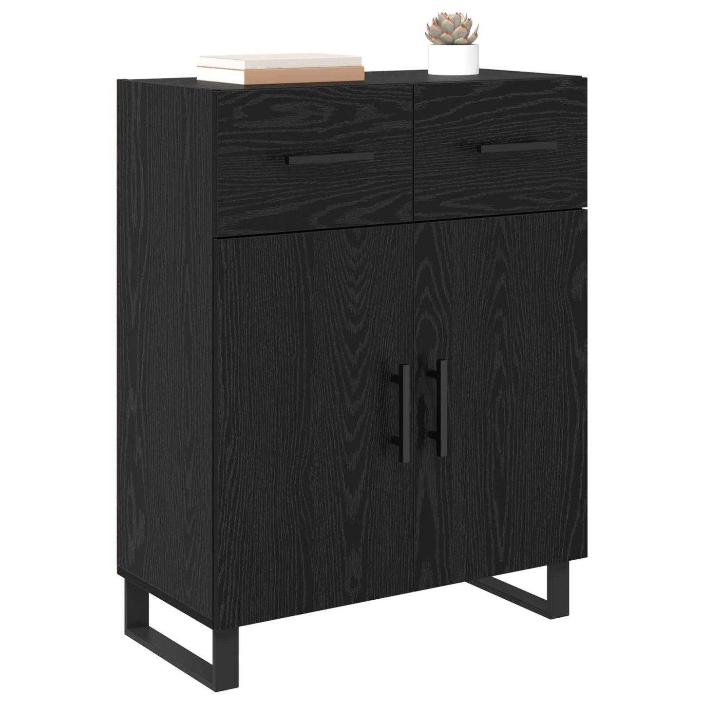 vidaXL Sideboard Black Oak 69.5 x 34 x 90 cm Engineered Wood