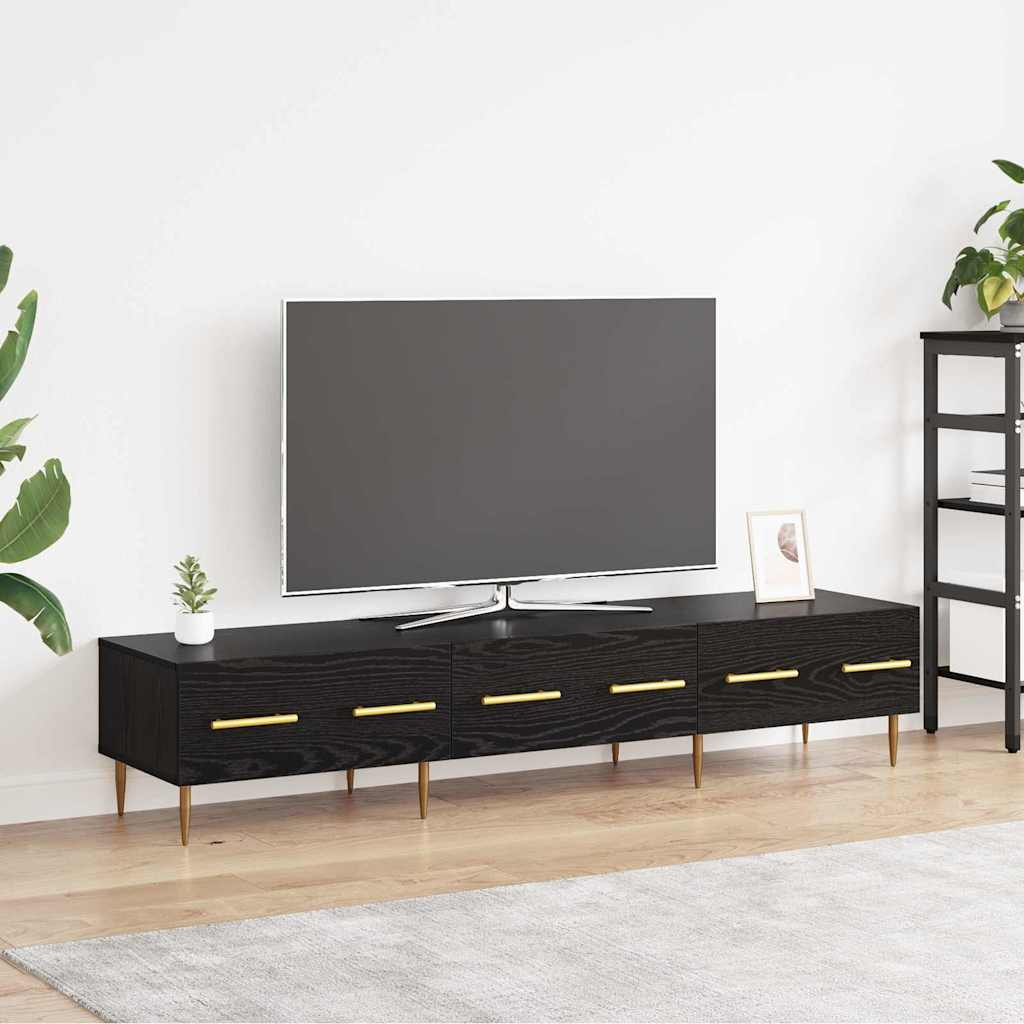 vidaXL TV Cabinet 150 x 36 x 30 cm Black Oak Engineered Wood