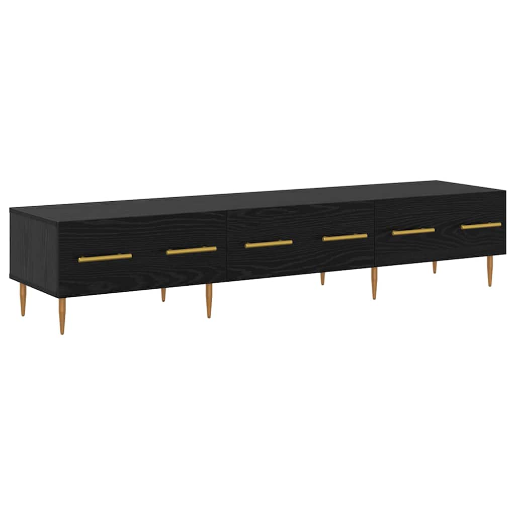 vidaXL TV Cabinet 150 x 36 x 30 cm Black Oak Engineered Wood