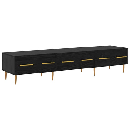 vidaXL TV Cabinet 150 x 36 x 30 cm Black Oak Engineered Wood