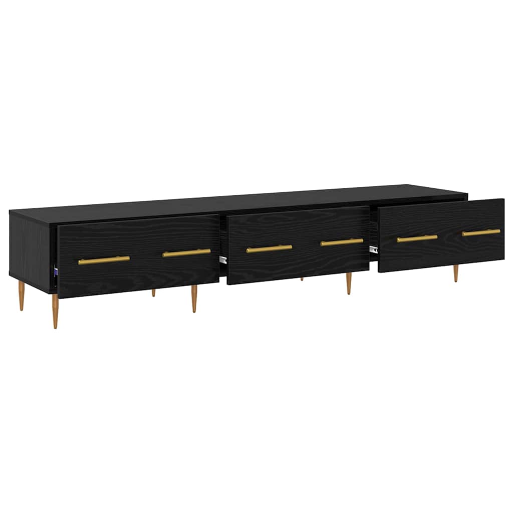 vidaXL TV Cabinet 150 x 36 x 30 cm Black Oak Engineered Wood