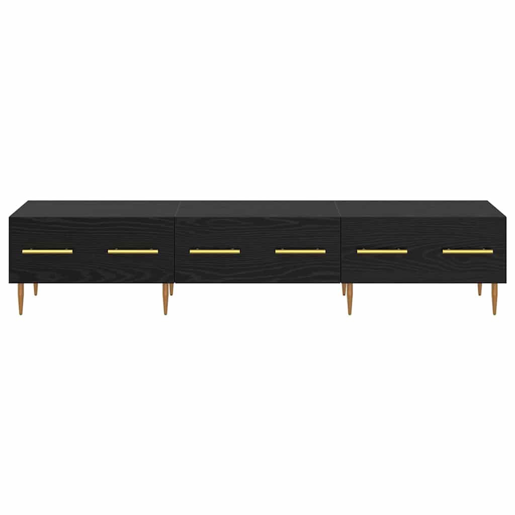 vidaXL TV Cabinet Black Oak 150 x 36 x 30 cm Engineered Wood