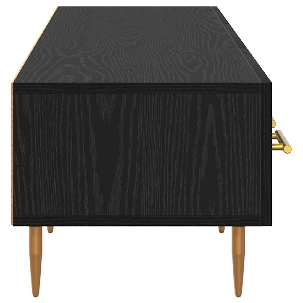 vidaXL TV Cabinet Black Oak 150 x 36 x 30 cm Engineered Wood