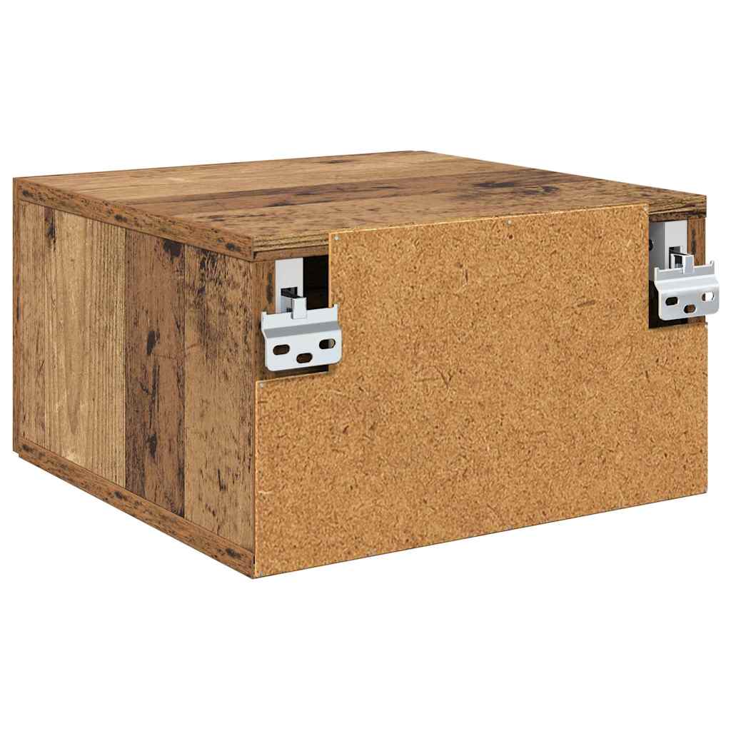 vidaXL Wall-mounted Bedside Cabinet Old Wood 35 x 35 x 20 cm
