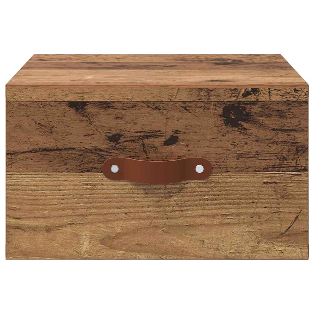 vidaXL Wall-mounted Bedside Cabinet Old Wood 35 x 35 x 20 cm