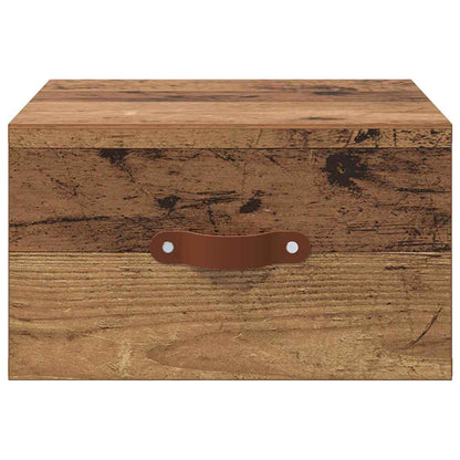 vidaXL Wall-mounted Bedside Cabinet Old Wood 35 x 35 x 20 cm