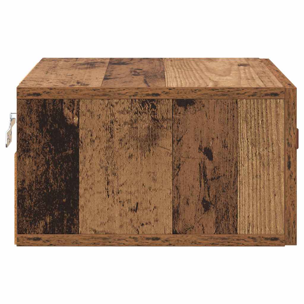 vidaXL Wall-mounted Bedside Cabinet Old Wood 35 x 35 x 20 cm