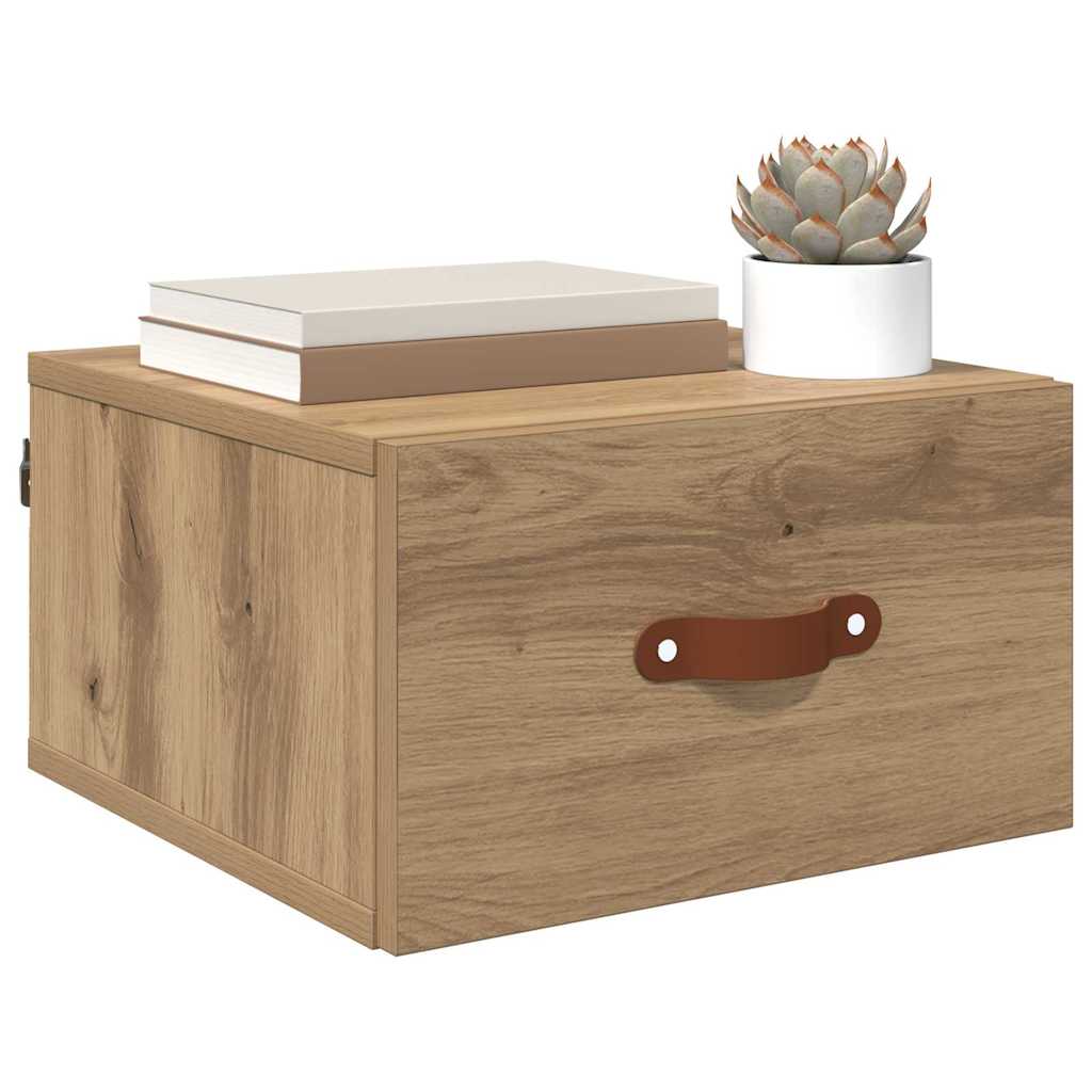 vidaXL Wall-mounted Bedside Cabinet 35 x 35 x 20 cm Engineered Wood
