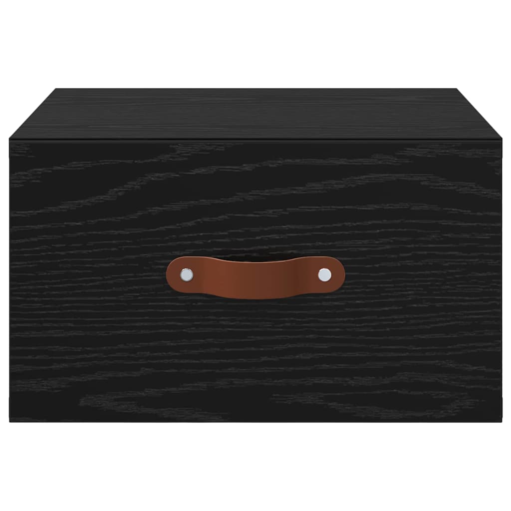 vidaXL Wall-mounted Bedside Cabinet Black Oak 35 x 35 x 20 cm