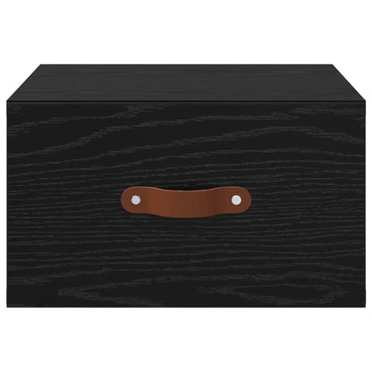 vidaXL Wall-mounted Bedside Cabinet Black Oak 35 x 35 x 20 cm