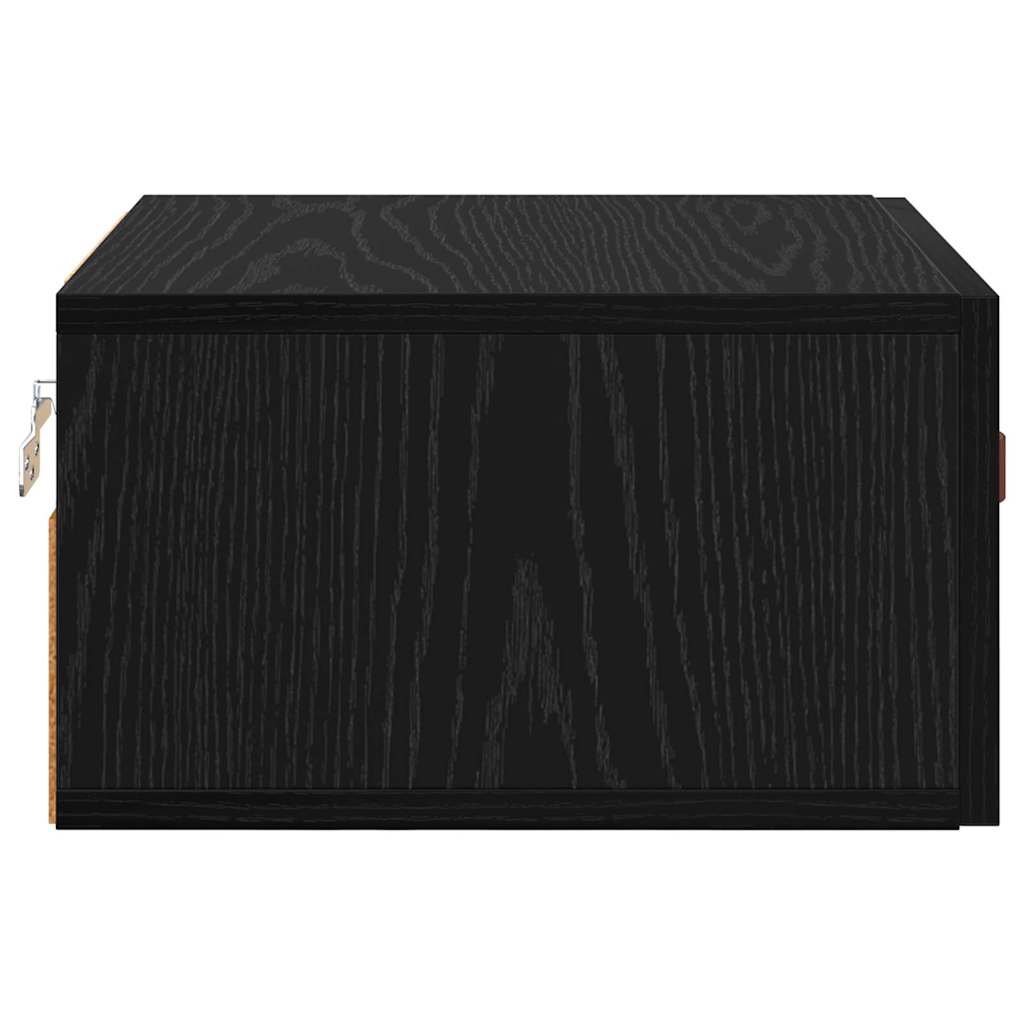 vidaXL Wall-mounted Bedside Cabinet Black Oak 35 x 35 x 20 cm