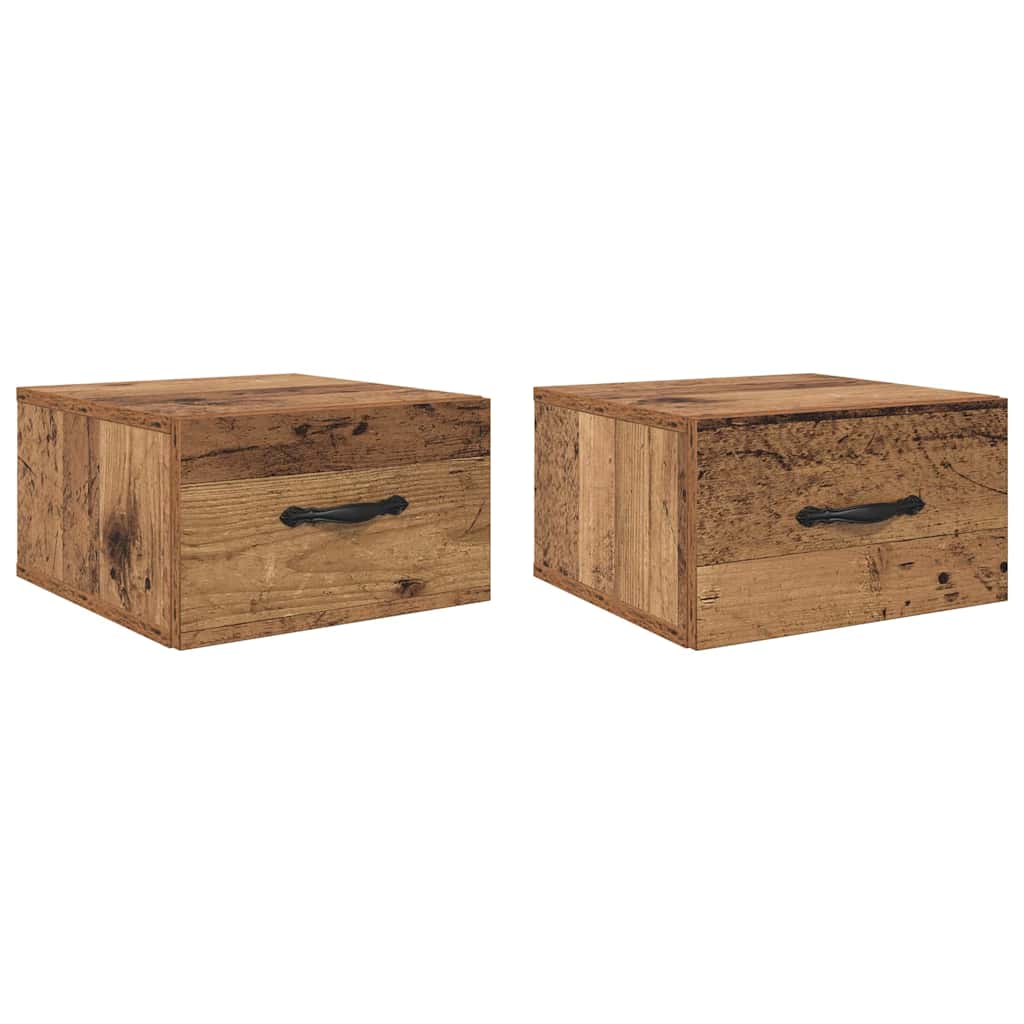 vidaXL Bedside Cabinet 2 pcs Old wood 35 x 35 x 20 cm Engineered Wood