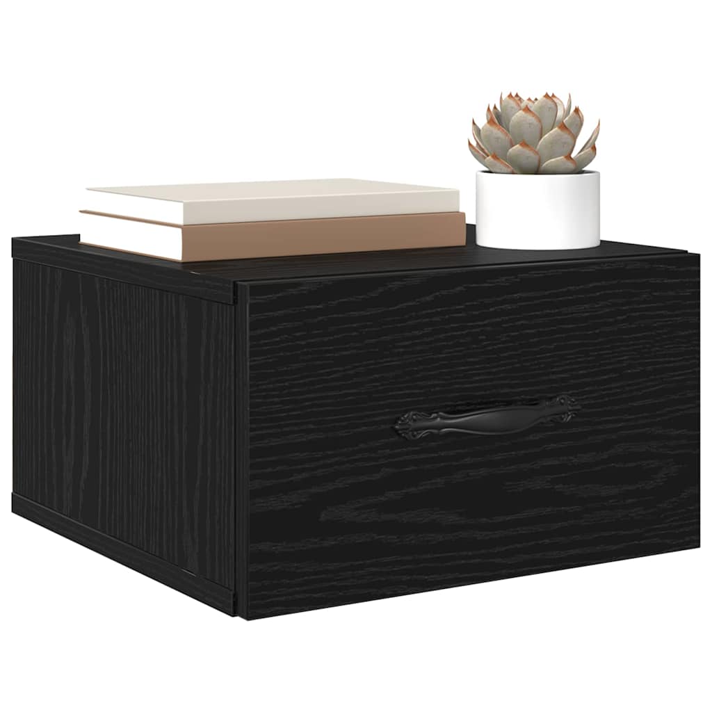 vidaXL Bedside Cabinet 2 pcs Black oak 35 x 35 x 20 cm Engineered wood