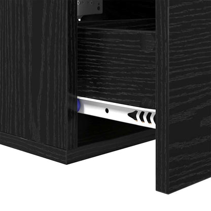 vidaXL Bedside Cabinet Black Oak 35 x 35 x 20 cm Engineered Wood