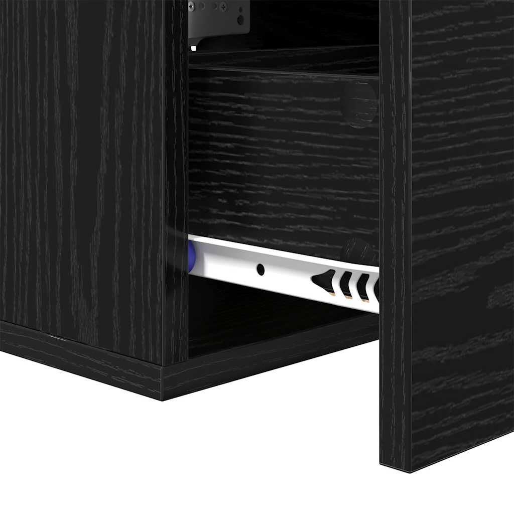 vidaXL Bedside Cabinet 2 pcs Black Oak 35 x 35 x 20 cm Engineered Wood