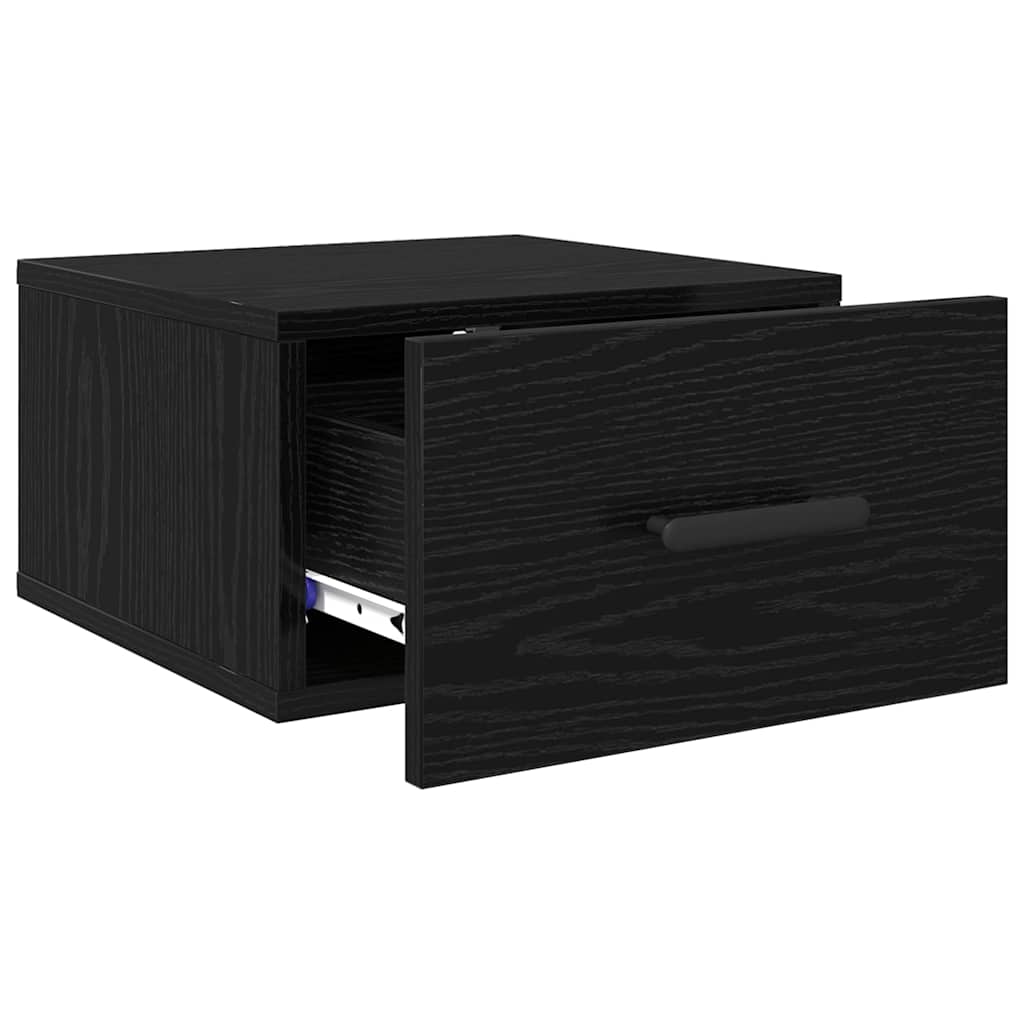 vidaXL Bedside Cabinet 2 pcs Black Oak 35 x 35 x 20 cm Engineered Wood