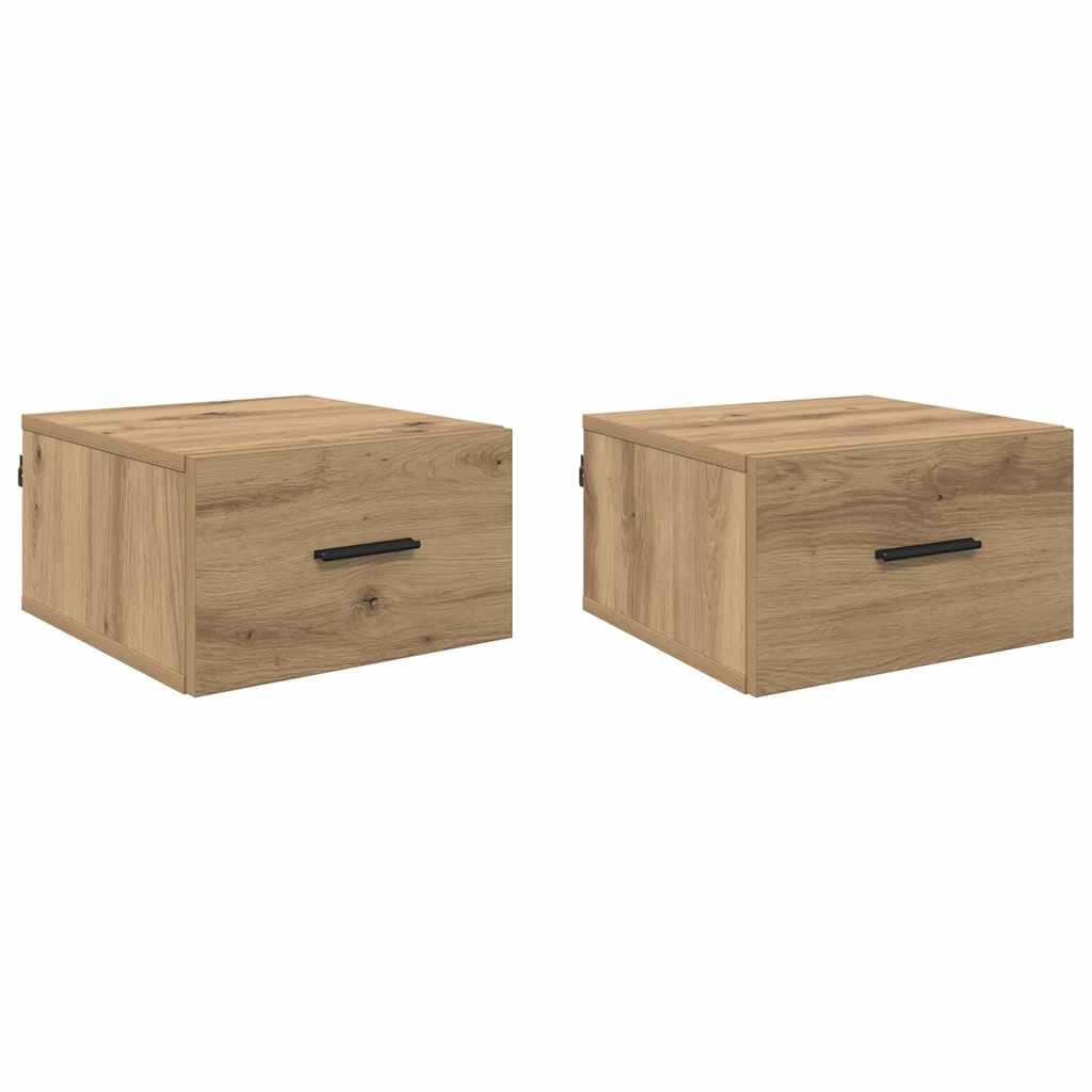 vidaXL Bedside Cabinet 2 pcs Artisan oak 35 x 35 x 20 cm
